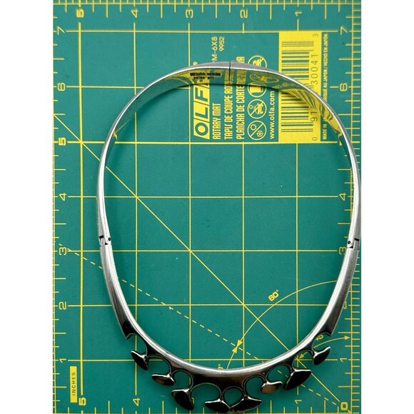 Modernist Organic Necklace Collar Choker Torque Taxco Mexico Sterling Silver - Picture 11 of 12